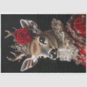 Victoriaans Deer Portrait Decoupage Tissuepapier (Voorkant)