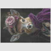 Victoriaans Deer Portrait Decoupage Tissuepapier (Voorkant)