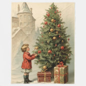 Victoriaans deugd Storied Kerstdeken Fleece Deken (Voorkant)