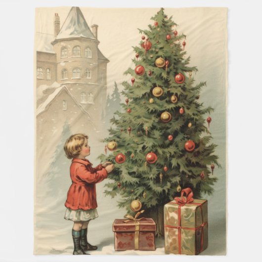 Victoriaans deugd Storied Kerstdeken Fleece Deken (Voorkant)