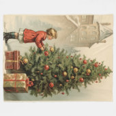 Victoriaans deugd Storied Kerstdeken Fleece Deken (Voorkant (Horizontaal))