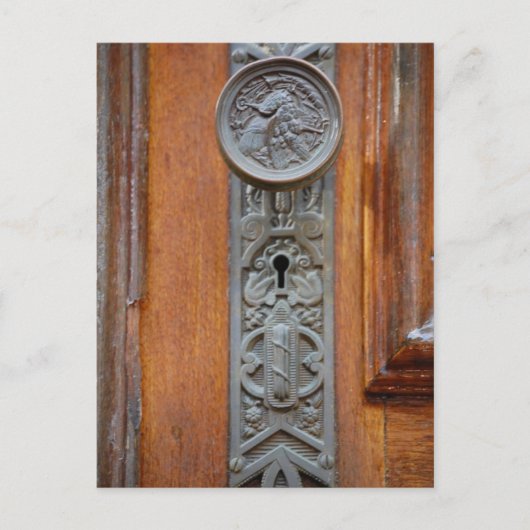Victoriaans deurknop en sleutelgat briefkaart (Voorkant)