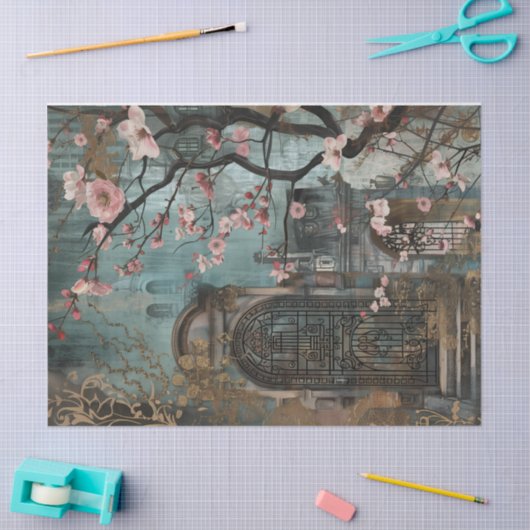  Victoriaans Deuropening Kersenbloesem Decoupage Tissuepapier (Craft)