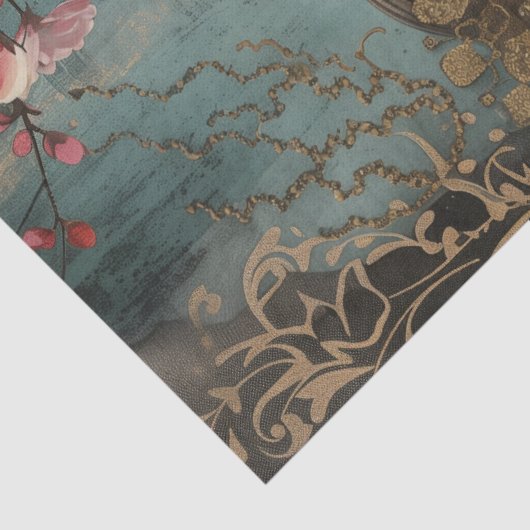  Victoriaans Deuropening Kersenbloesem Decoupage Tissuepapier (Detail)