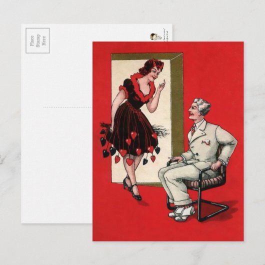  Victoriaans Devil Girl Briefkaart (Voorkant / Achterkant)