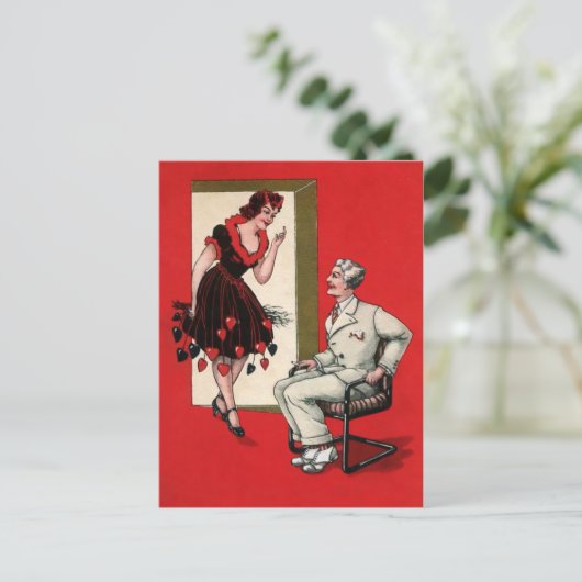 Victoriaans Devil Girl Briefkaart (Staand voorkant)