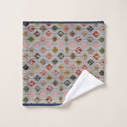 Victoriaans Diamond Quilt-stijl patroon Bad Handdoek (Wasdoekje)