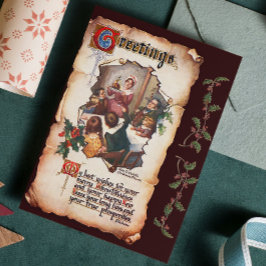  Victoriaans Dickens Christmas Carol Groet Feestdagenkaart