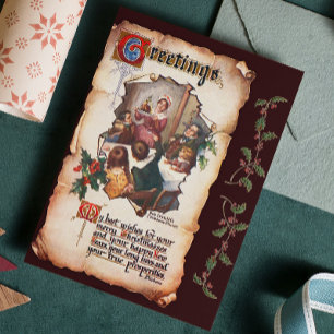 Victoriaans Dickens Christmas Carol Groet Feestdagenkaart