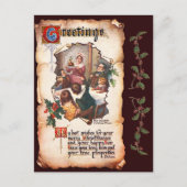 Victoriaans Dickens Christmas Carol Groet Feestdagenkaart (Voorkant)