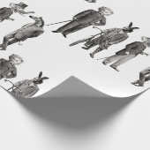 Victoriaans dieren mannen grappig cadeaupapier (Hoek)