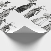 Victoriaans dieren vrouwen grappig cadeaupapier (Hoek)