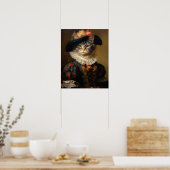 Victoriaans dierenportret, geklede dierenprint poster (Keuken)