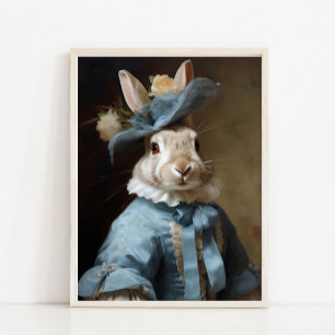 Victoriaans dierenportret, geklede dierprint,  poster