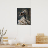 Victoriaans dierenportret, geklede Lady Peacock Poster (Keuken)