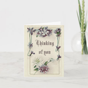 Victoriaans "Dinking van je" kaart