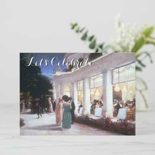  Victoriaans Dinner Party Kaart (Staand voorkant)