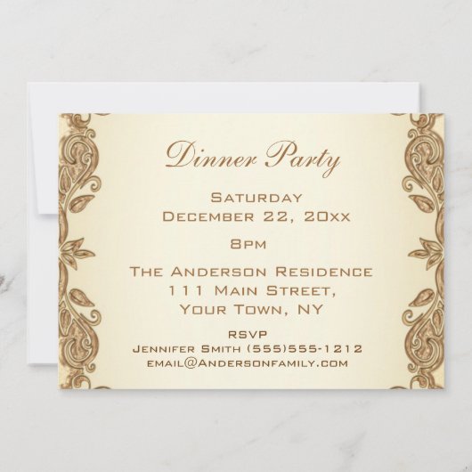  Victoriaans Dinner Party Kaart (Achterkant)