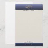 Victoriaans distel blauw Gepersonaliseerd briefpap Briefpapier (Voorkant / Achterkant)