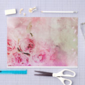  Victoriaans Distress Painted Pink Roses Tissuepapier (Craft)