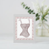 Victoriaans  Diva's Corset Bachelorette Party Kaart (Staand voorkant)