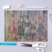 Victoriaans document over het dansen van kinderen tissuepapier (Craft)