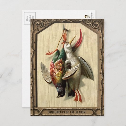 Victoriaans dode kerst briefkaart (Voorkant / Achterkant)