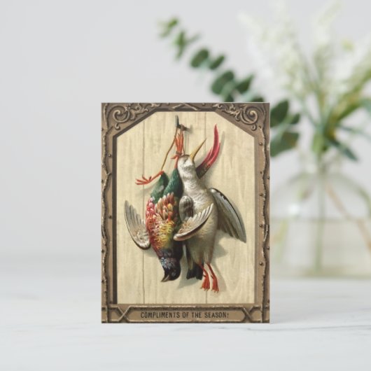 Victoriaans dode kerst briefkaart (Staand voorkant)