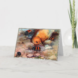 Victoriaans dode vogel met bijtende kerstkaart feestdagen kaart