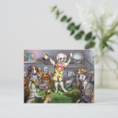 Victoriaans Dog Magician Briefkaart (Staand voorkant)