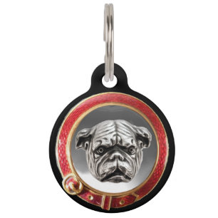 VICTORIAANS DOG PORTRAITS English Bulldog Huisdierpenning