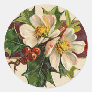 Victoriaans Dogwood Kerst sticker