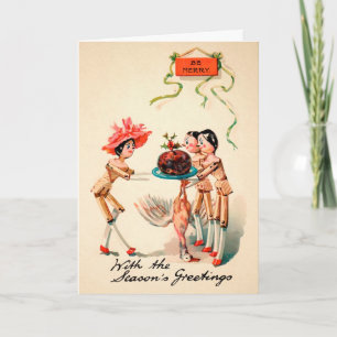  Victoriaans dolfijnen dode vogel Feestdagen Kaart