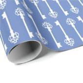 Victoriaans Donau-blauwe sleutels Cadeaupapier (Rol Hoek)