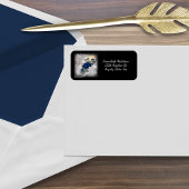 Victoriaans donkerblauw Roos Ephemera Etiket