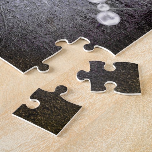 Victoriaans donkerblauw Roos Ephemera Legpuzzel (Zijkant)