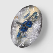 Victoriaans donkerblauw Roos Ephemera Ronde Klok (Hoek)