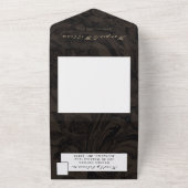 Victoriaans donkerbruine bruine bruinbruidenvelop all in one uitnodiging (Buitenkant)