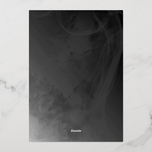 Victoriaans donkergrijs- en goudaccenten sparen de folie uitnodiging (Achterkant)