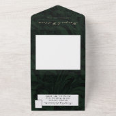 Victoriaans donkergroene trouwenvelop all in one uitnodiging (Buitenkant)