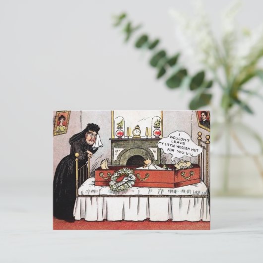 Victoriaans Dood Dark Humor Briefkaart (Staand voorkant)