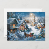 Victoriaans dorpje feestdagenkaart (Voorkant / Achterkant)