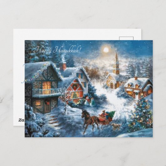 Victoriaans dorpje feestdagenkaart (Voorkant / Achterkant)