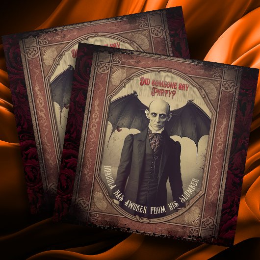  Victoriaans Dracula Adult Halloween Drieluik Uitnodiging