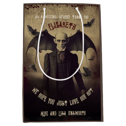 Victoriaans Dracula Gothic Halloween Medium Cadeauzakje (Voorkant)
