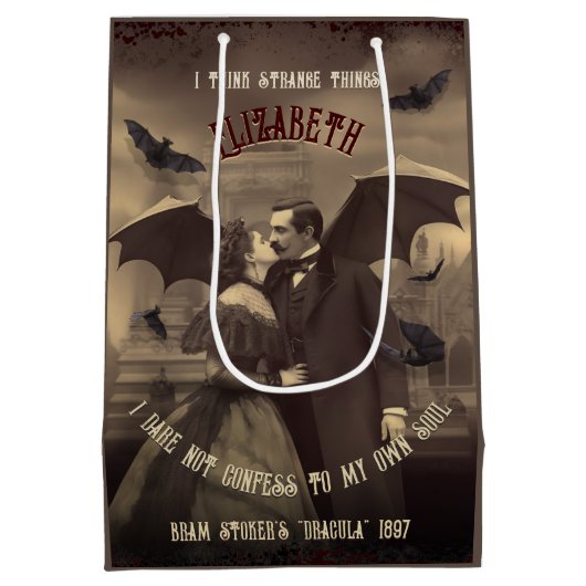 Victoriaans Dracula Passionate Omhelzen Gotische H Medium Cadeauzakje (Achterkant)