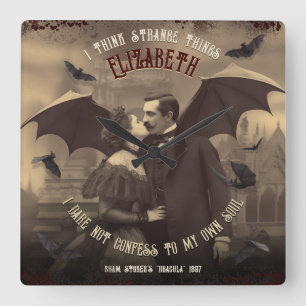 Victoriaans  Dracula Vampier Kiss Gothic Vierkante Klok