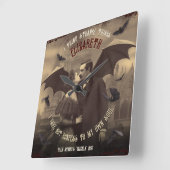 Victoriaans  Dracula Vampier Kiss Gothic Vierkante Klok (Hoek)