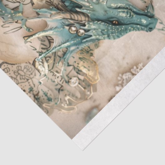 Victoriaans Dragon Series Design 3 Tissuepapier (Detail)