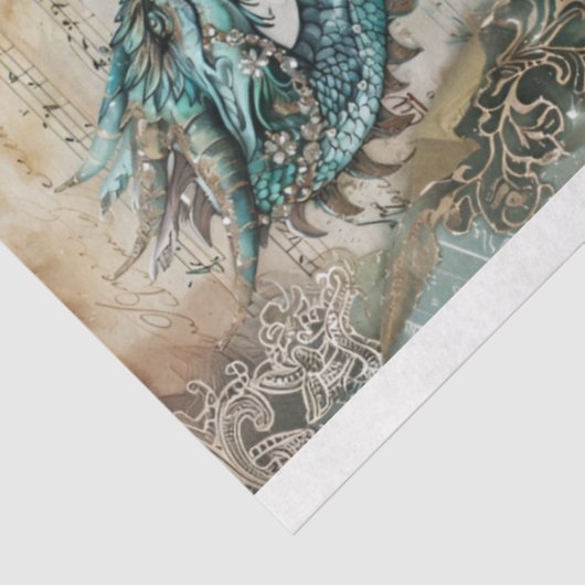 Victoriaans Dragon Series Design 7 Tissuepapier (Detail)